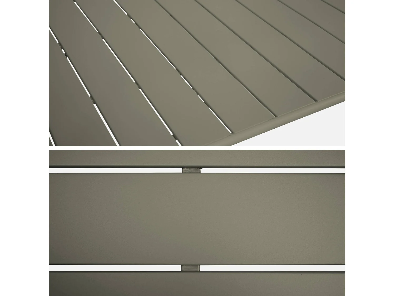 Mesa de jardín plegable de metal, 140cm verde kaki