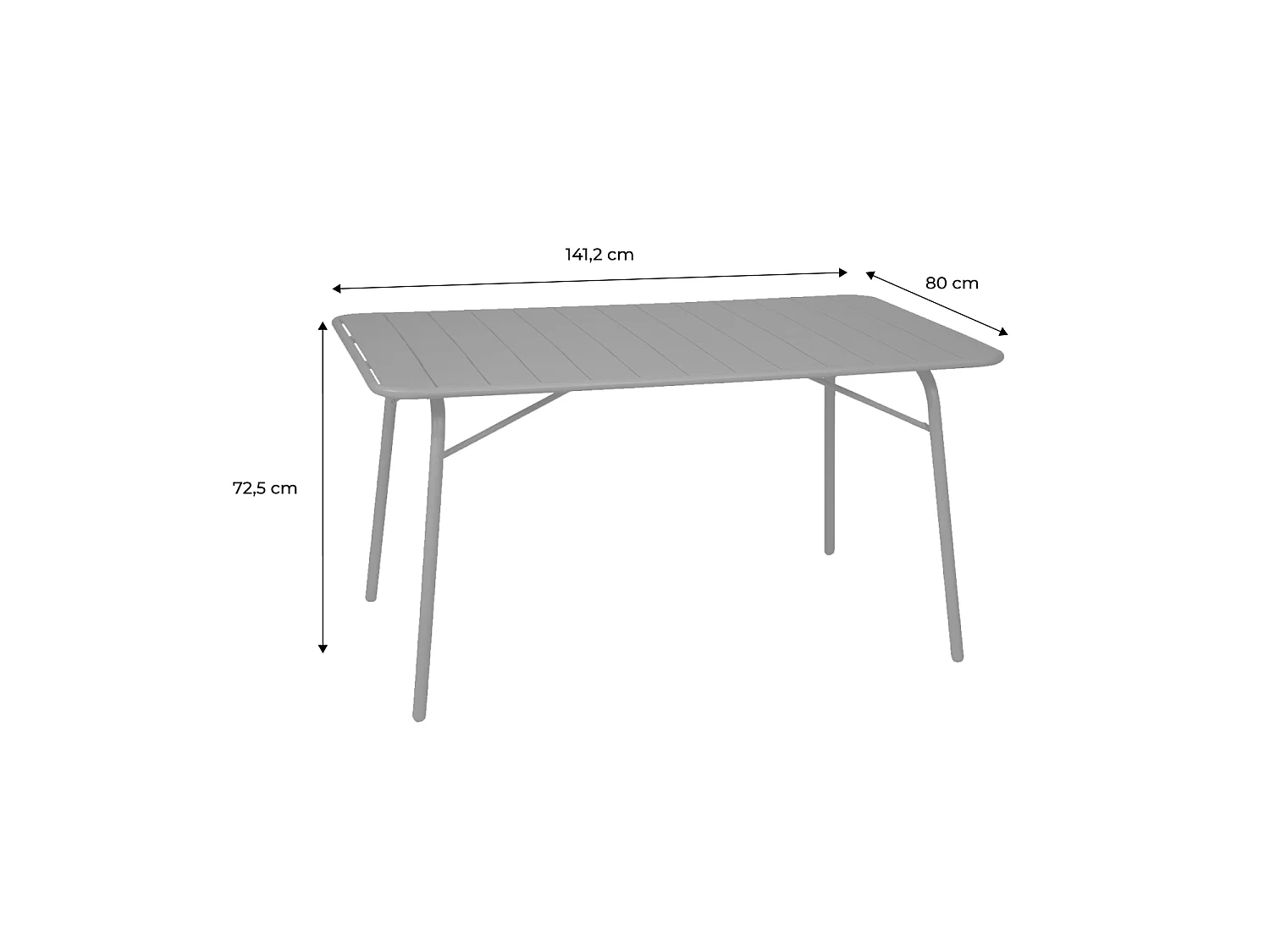 Tavolo da giardino bistrot pieghevole in metallo 6 posti, 140cm, verde