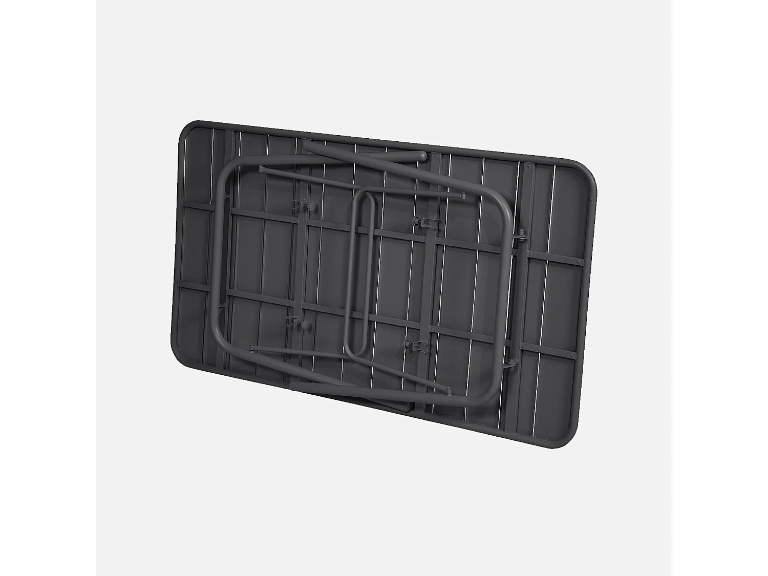 Tavolo da giardino bistrot pieghevole in metallo 6 posti, 140cm,