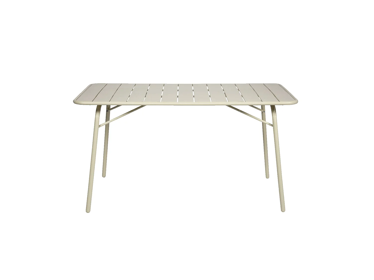Tavolo da giardino bistrot pieghevole in metallo 6 posti, 140cm, beige