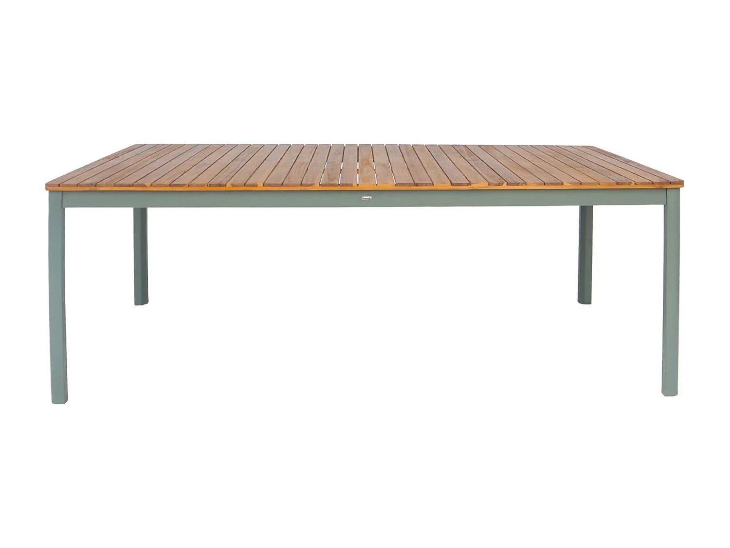 Mesa de jardín de acacia con esquinas redondeadas, 8 plazas verde kaki