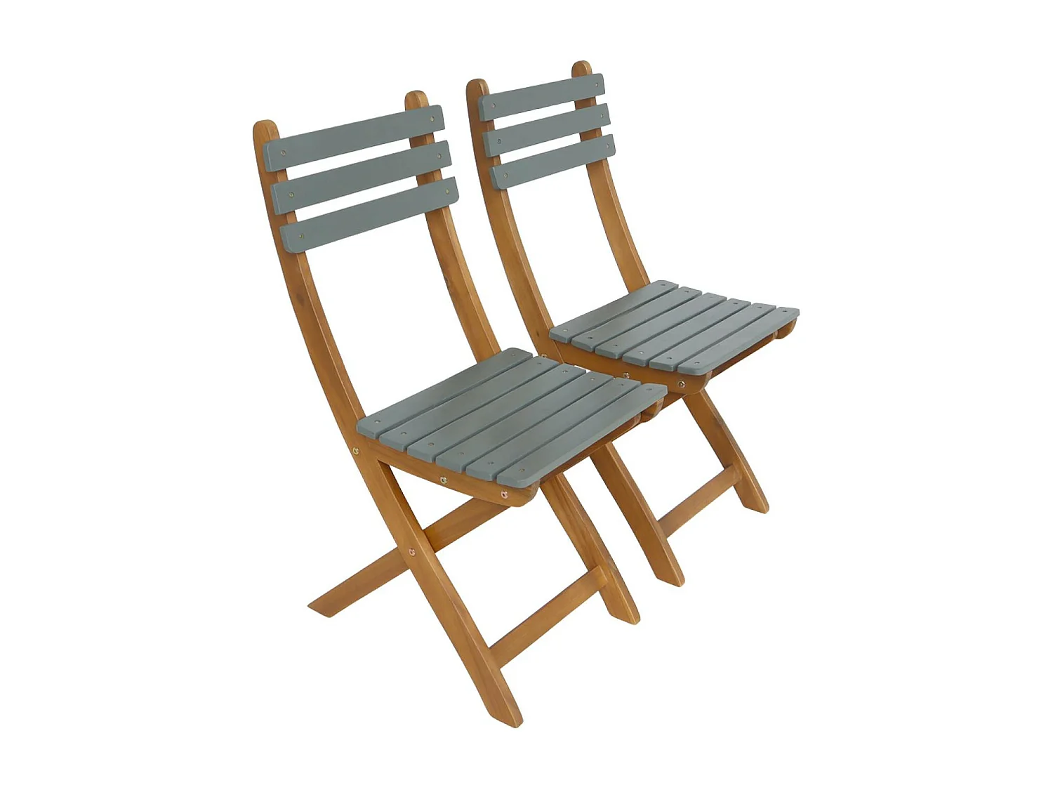 Table de jardin pliante bois d'acacia + 2 assises kaki HILORA . table carrée