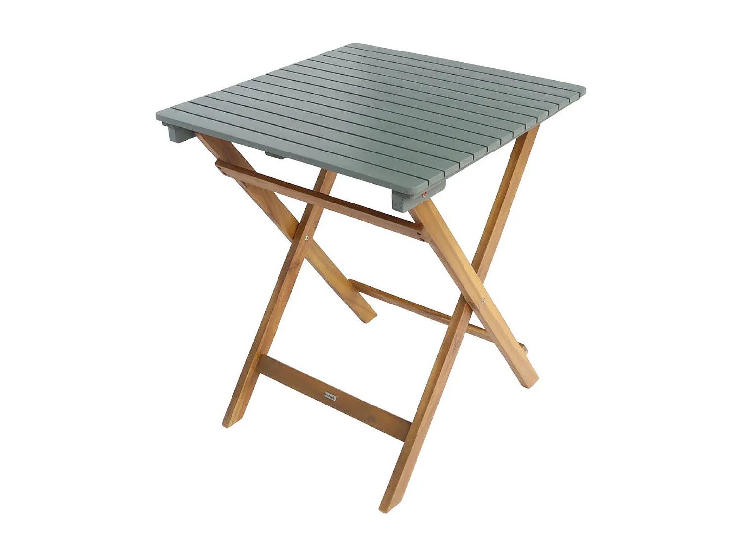 Set tavolo da giardino in legno di acacia con 2 sedie pieghevoli,