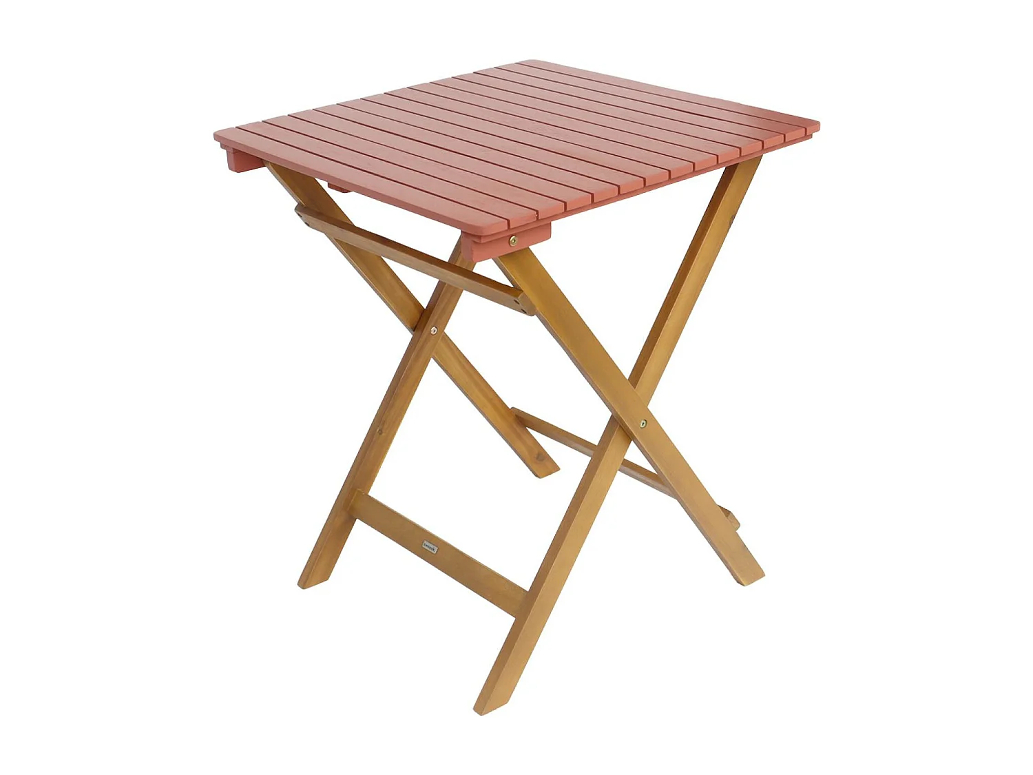 Mesa de jardín de madera de acacia con 2 sillas plegables terracotta