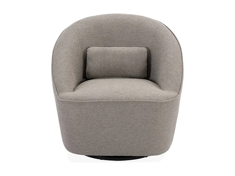 Sillón giratorio de tela 360º con cojín gris beige