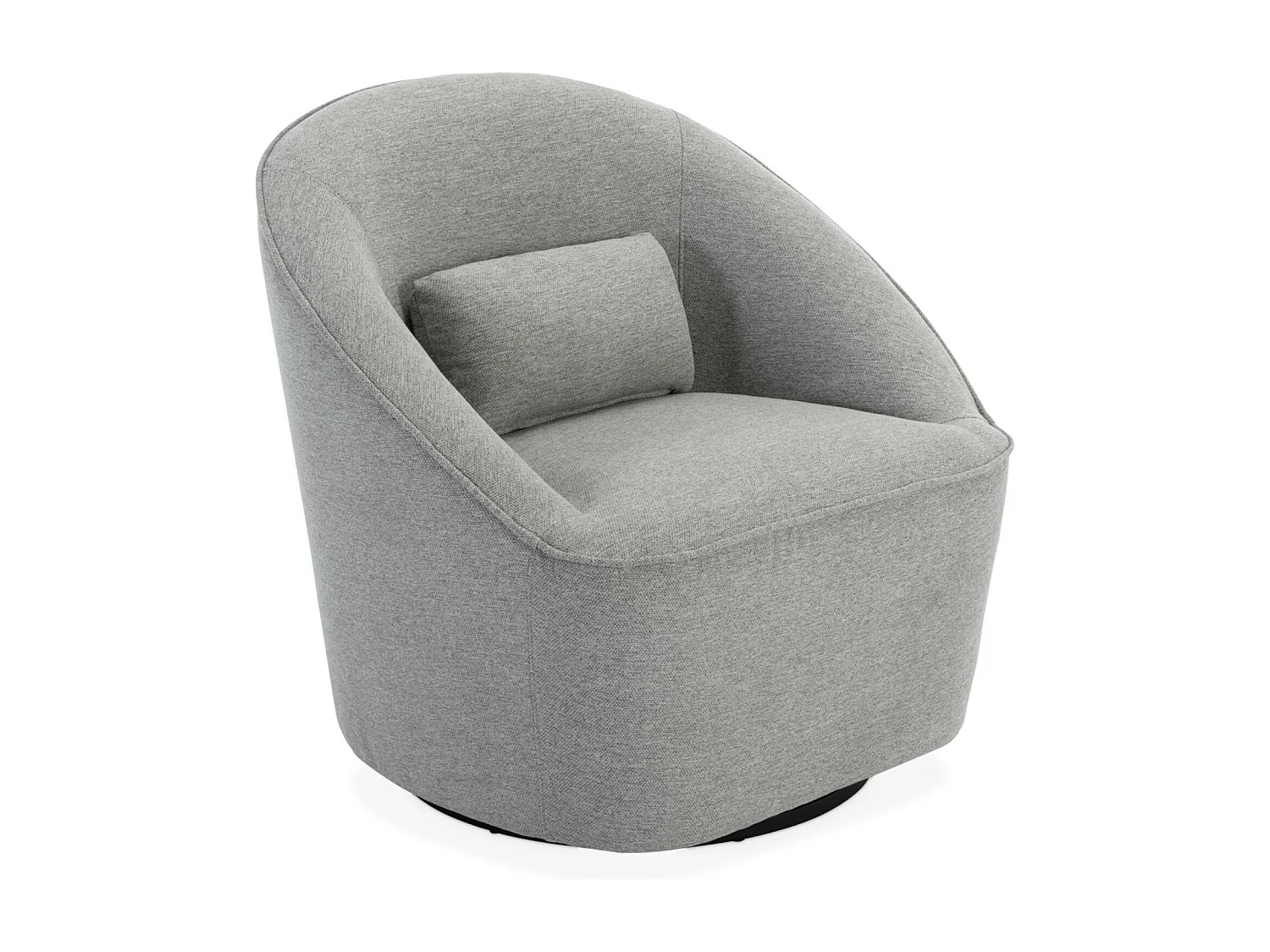 Fauteuil pivotant 360° en tissu gris clair. avec coussin LANA L 80 x P 73 x H77cm