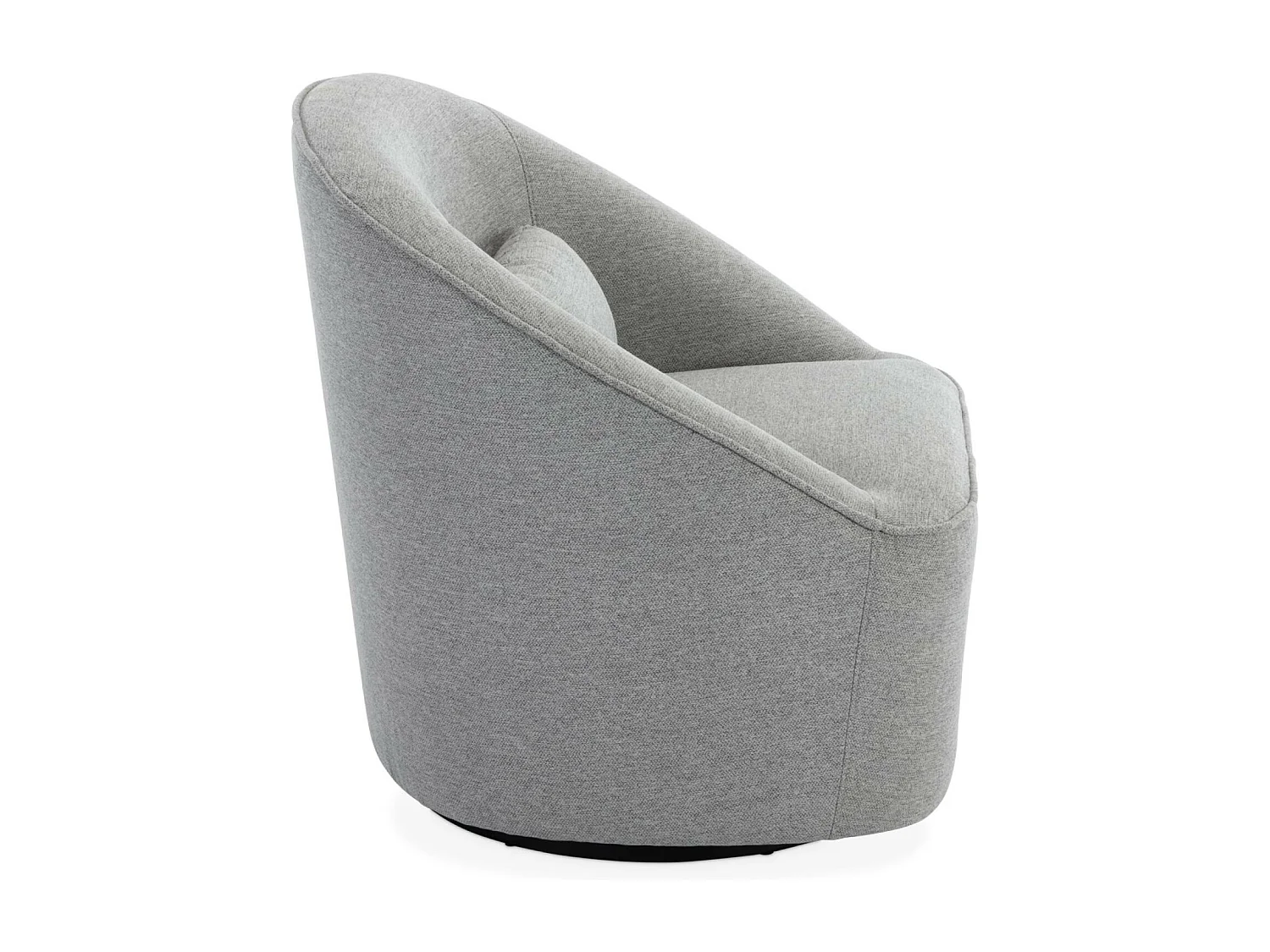 Fauteuil pivotant 360° en tissu gris clair. avec coussin LANA L 80 x P 73 x H77cm