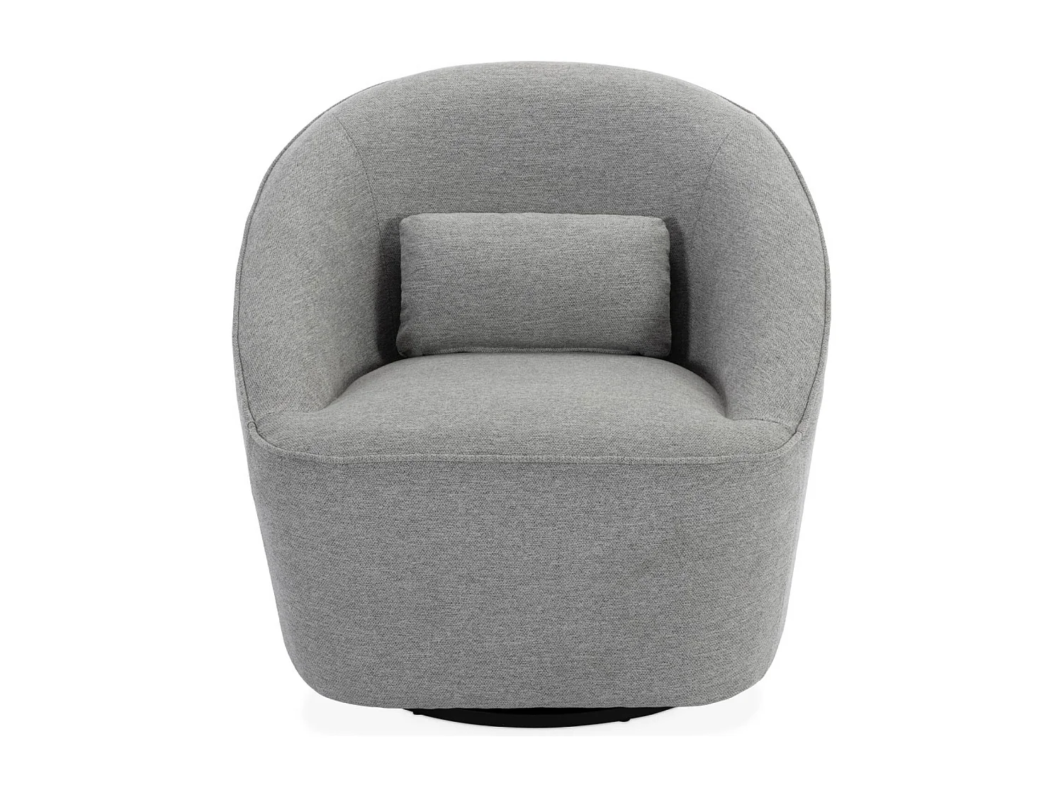 Fauteuil pivotant 360° en tissu gris clair. avec coussin LANA L 80 x P 73 x H77cm