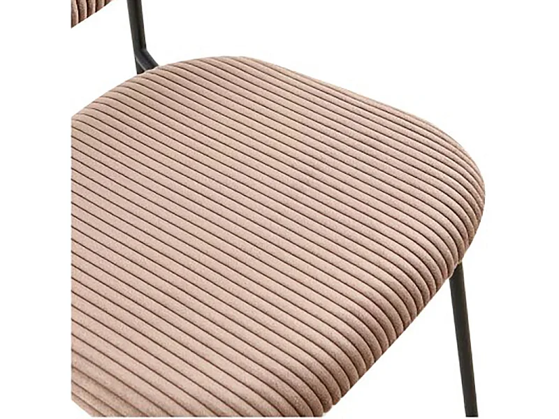 Tabouret de bar style écolier velours côtelé beige