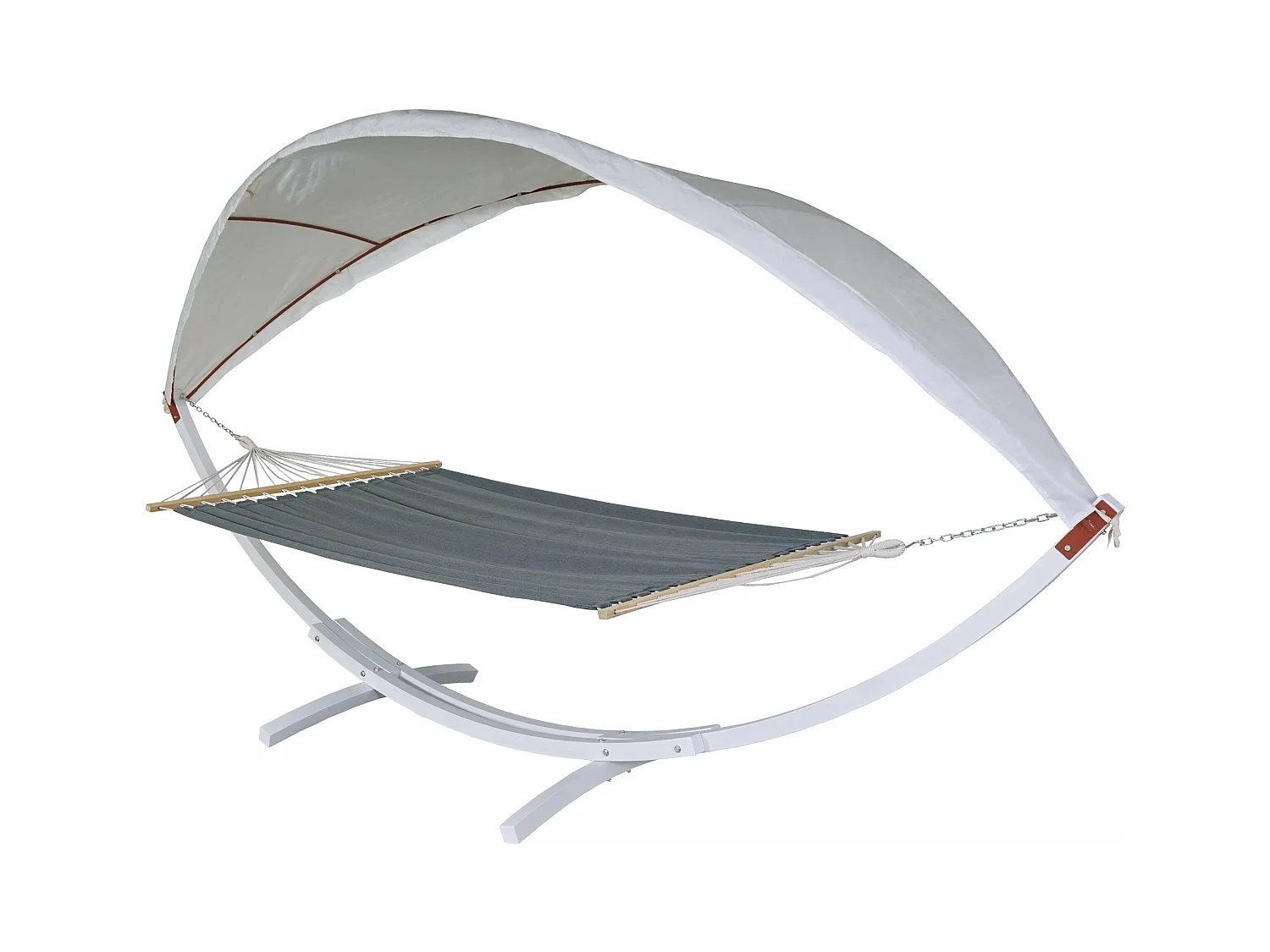 Hamac balançoire suspendue jusqu'à bois blanche 420 x 150 x 220 cm 04_0003392