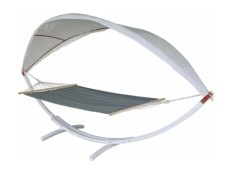 Hamac balançoire suspendue jusqu'à bois blanche 420 x 150 x 220 cm 04_0003392