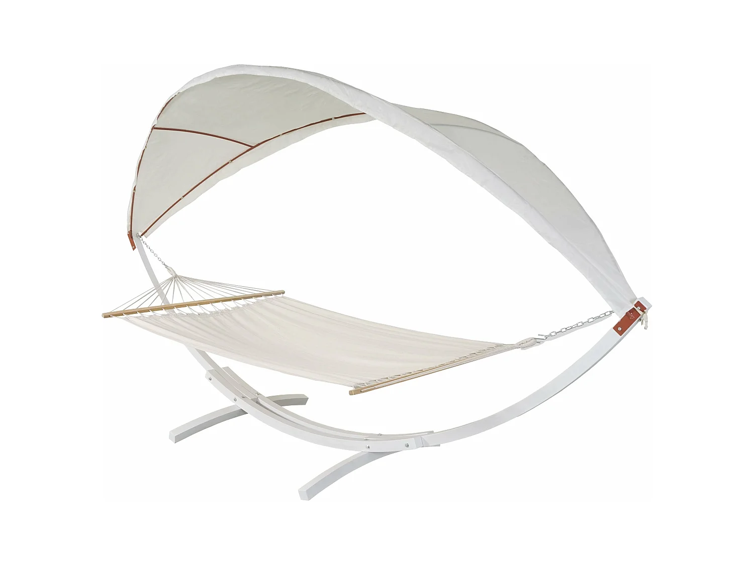 Hamac balançoire suspendue jusqu'à bois blanche 420 x 150 x 220 cm 04_0003394