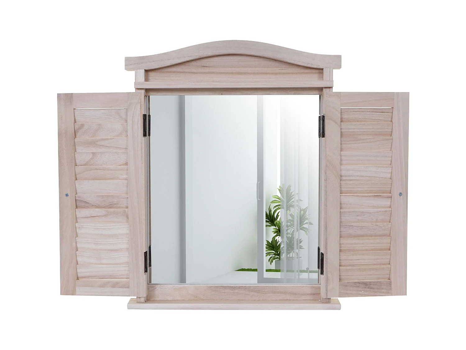 Miroir mural design fenêtre bois marron 42 x 5 x 53 cm 04_0003182