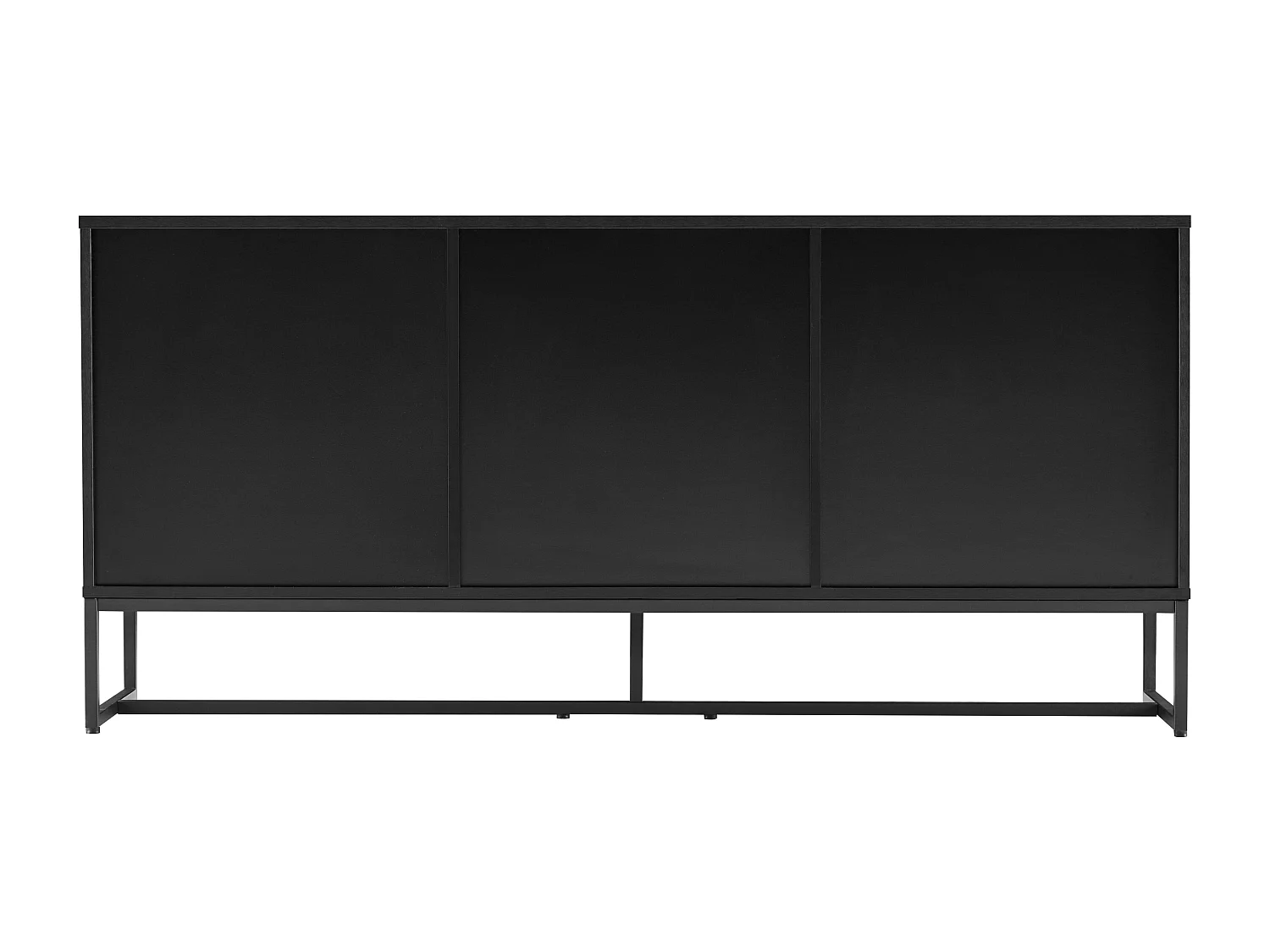 Buffet 3 portes décor mélaminé 160 cm chêne et noir