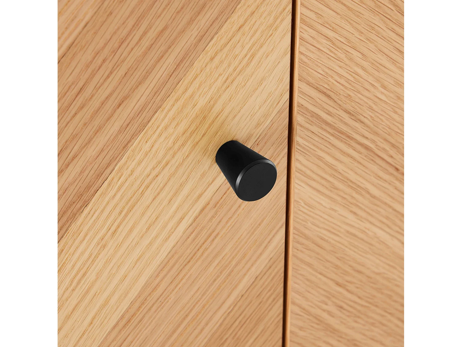 Buffet 3 portes décor mélaminé 160 cm chêne et noir