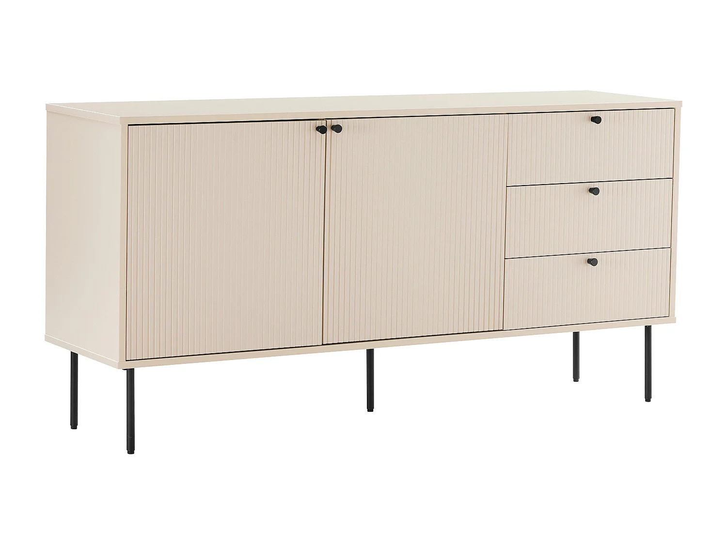 Dressoir 2 deuren en 3 laden melamine decor 150 cm beige