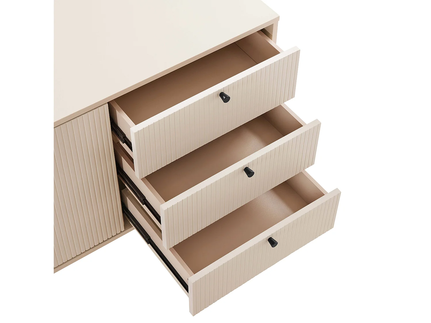 Dressoir 2 deuren en 3 laden melamine decor 150 cm beige