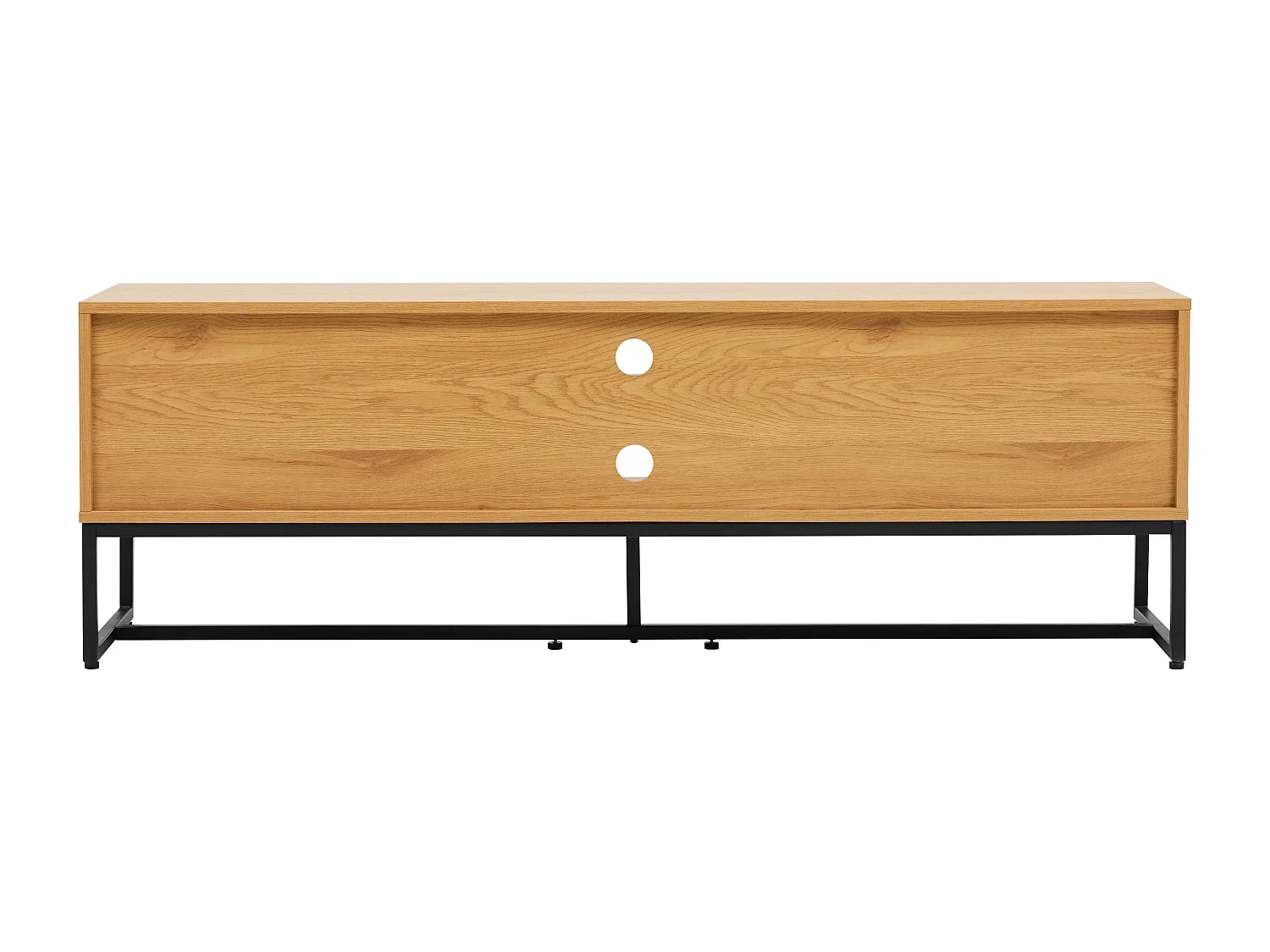 Meuble TV décor mélaminé 150 cm bois et noir