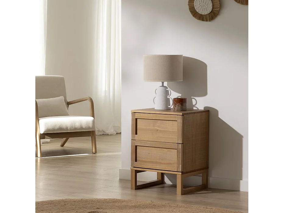 Comodino legno massiccio di araucaria HAITI 40x60