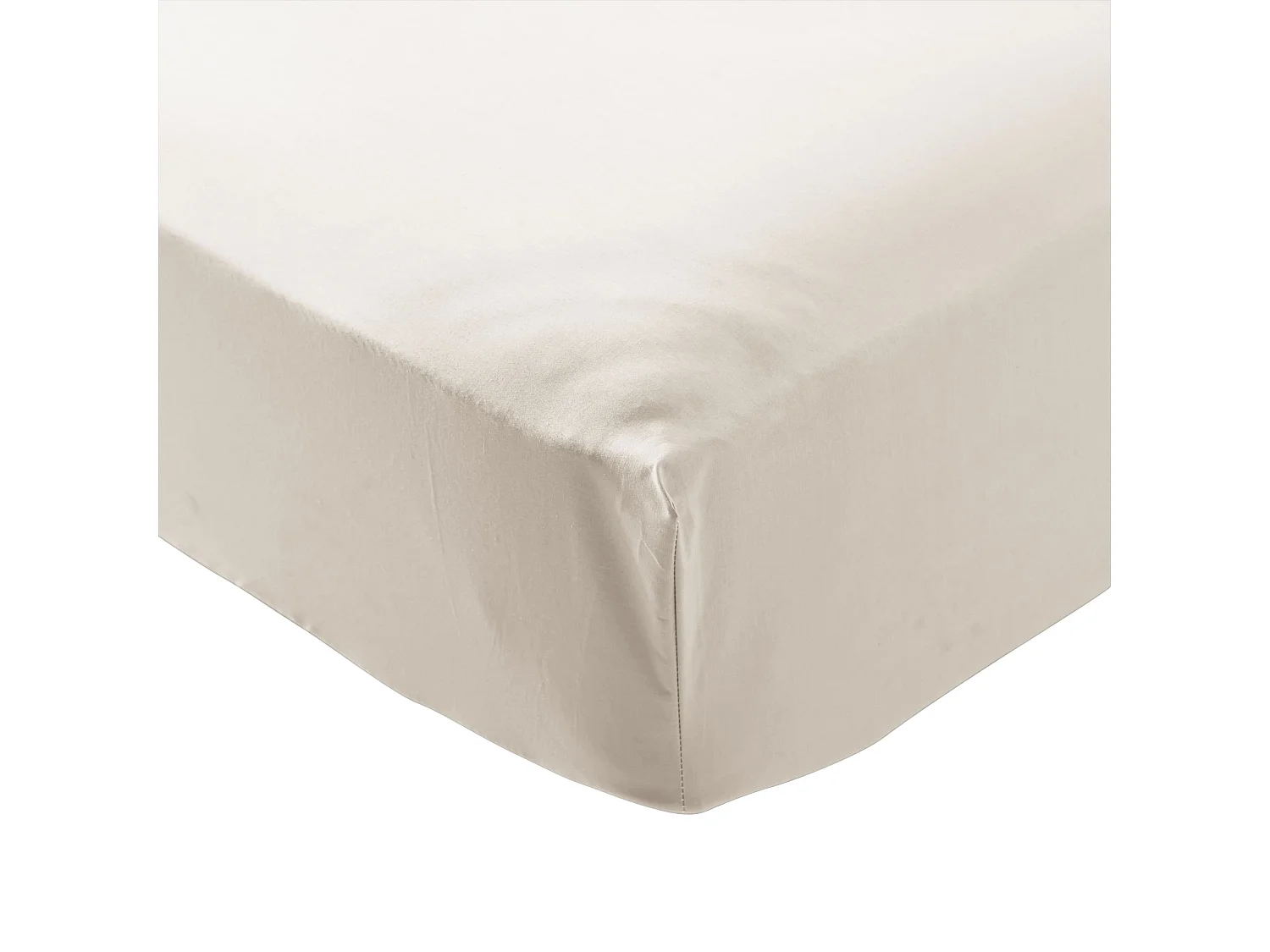 Drap housse coton percale bonnet 30 cm Écru 140x200 - SOMEO - MORPHEE