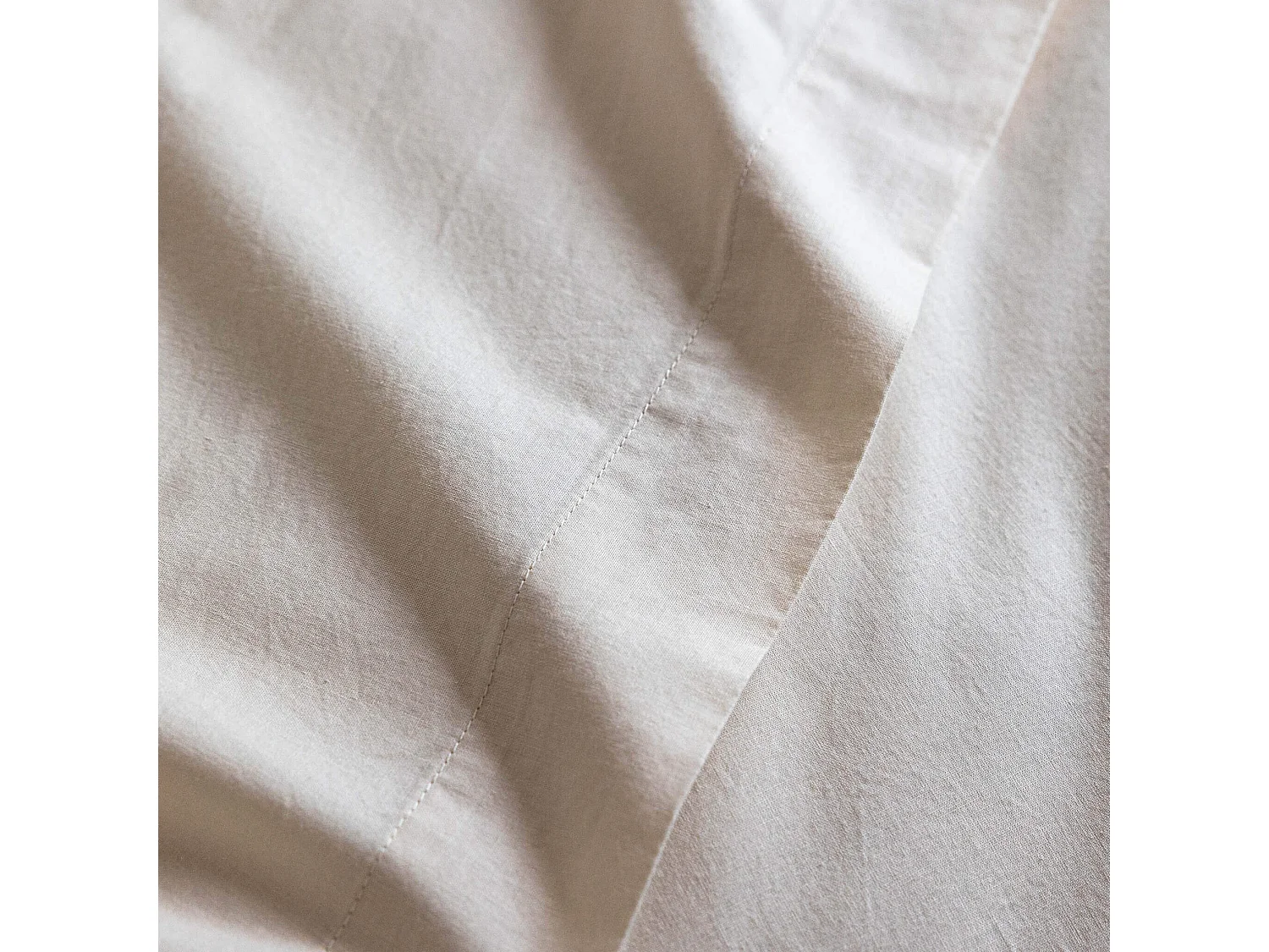 Drap housse coton lavé bonnet 30 cm - SOMEO Beige 140x190 - CELESTE