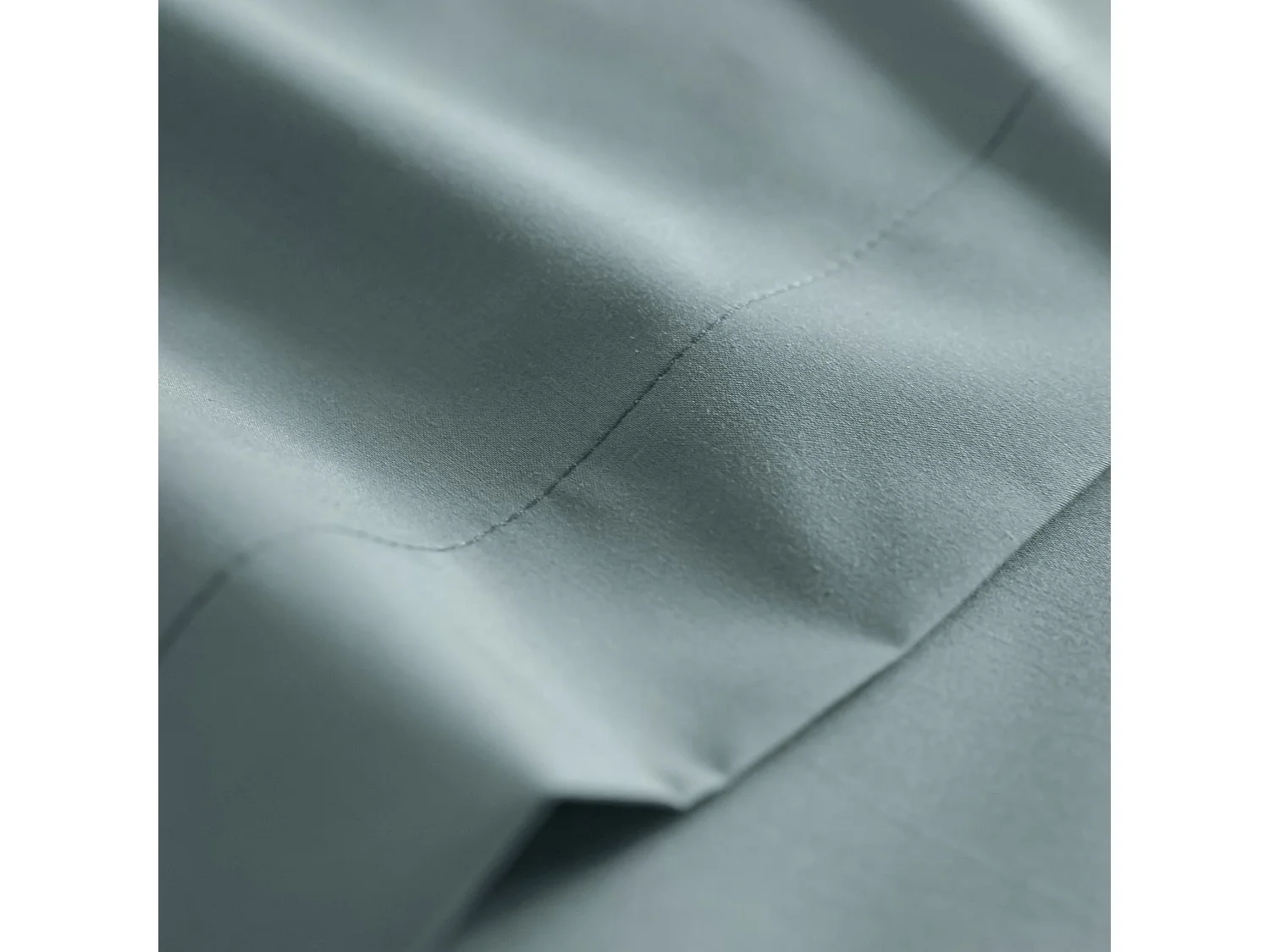 Drap housse coton percale bonnet 40 cm Bleu glacier 160x200 - SOMEO - MORPHEE
