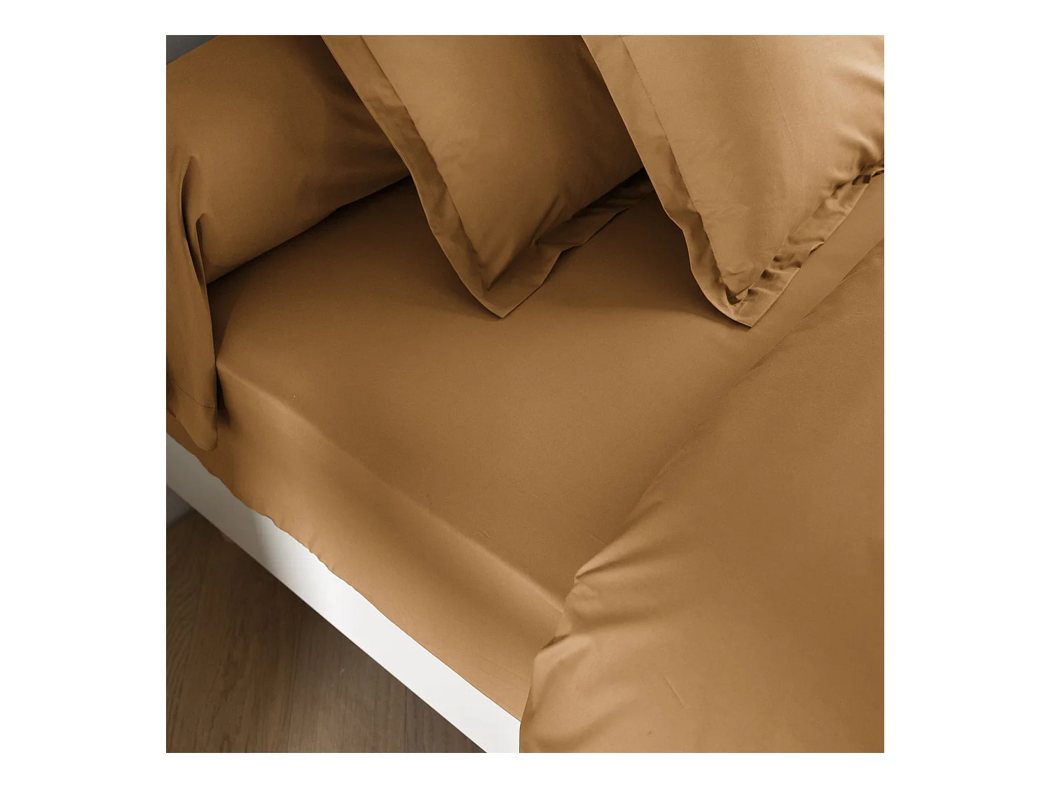 Drap housse coton percale bonnet 30 cm Sahara 160x200 - SOMEO - MORPHEE