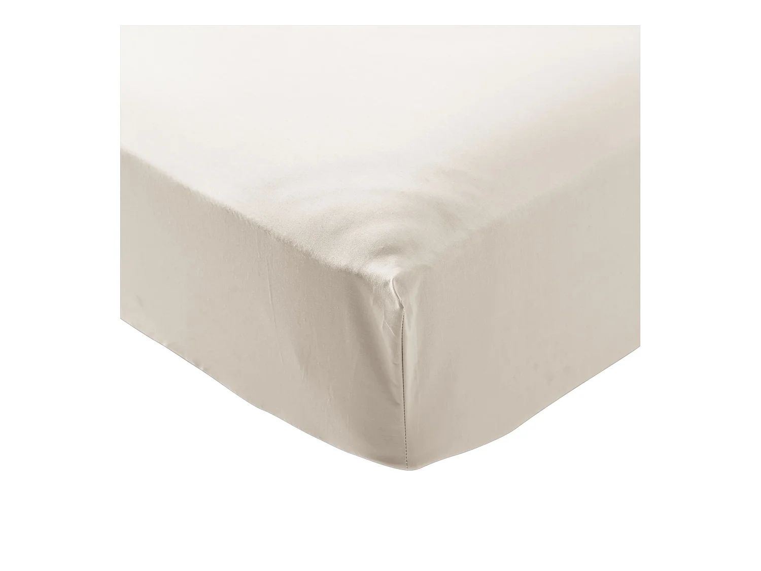 Drap housse coton percale bonnet 30 cm Écru 90x190 - SOMEO - MORPHEE