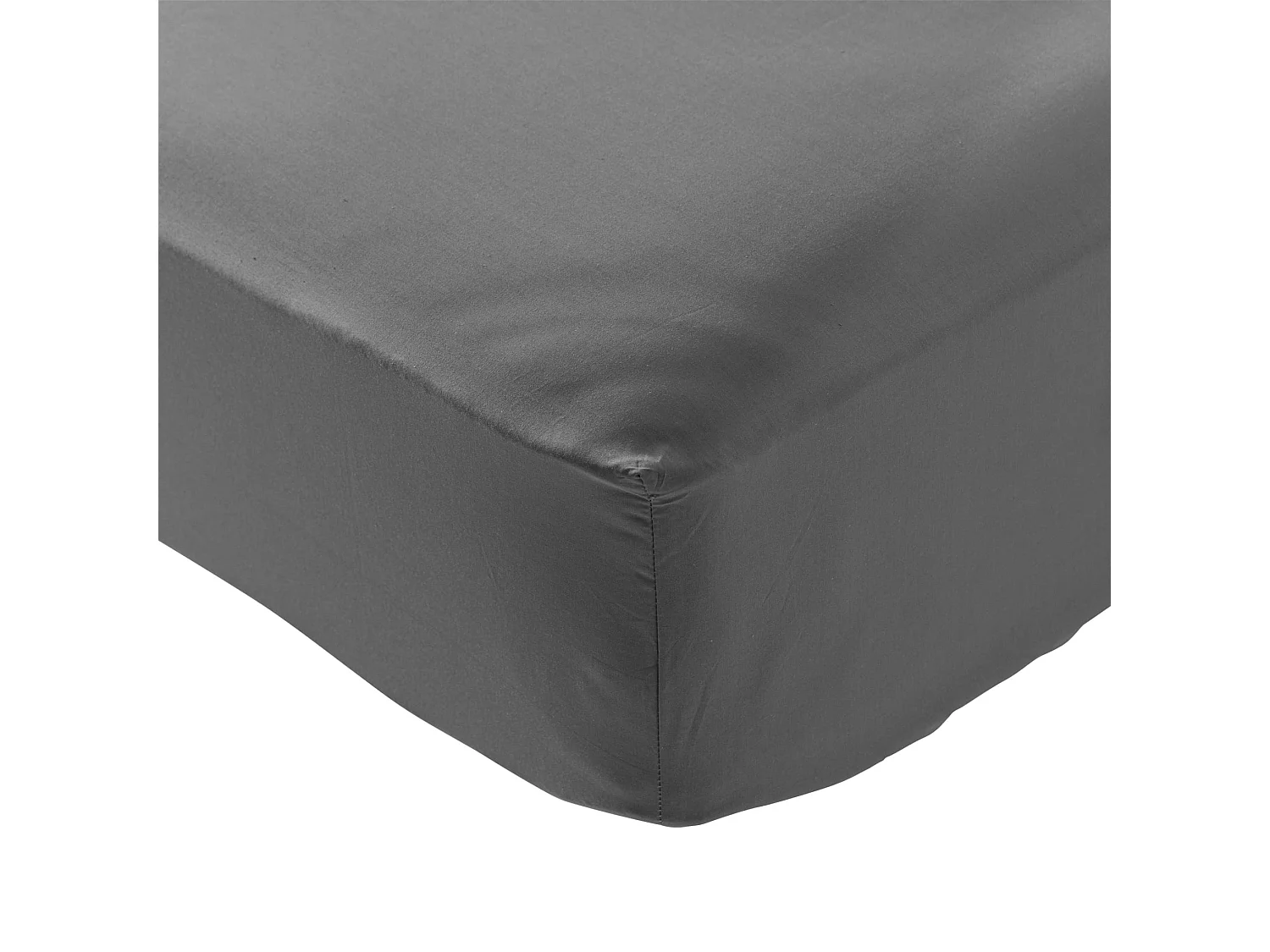 Drap housse coton percale bonnet 30 cm  Anthracite 160x200  - SOMEO - MORPHEE