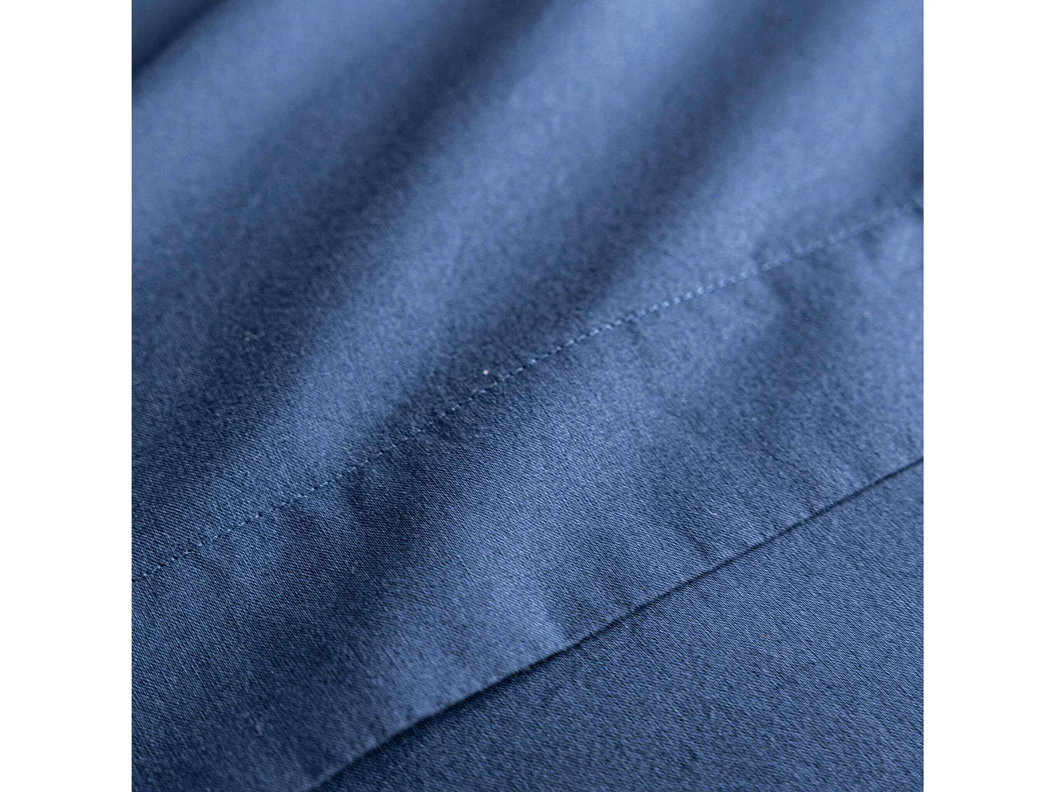 Drap housse coton lavé bonnet 30 cm - SOMEO Bleu marine 140x200 - CELESTE