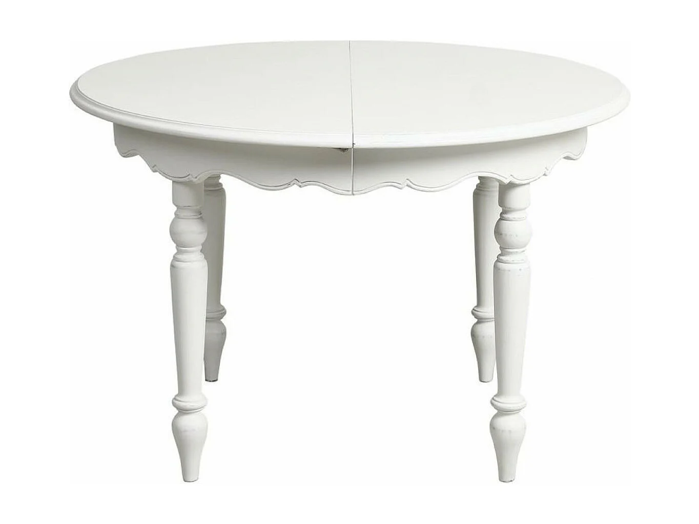 Table ronde extensible 4 pieds MDF Blanc - Harmonie Interior's