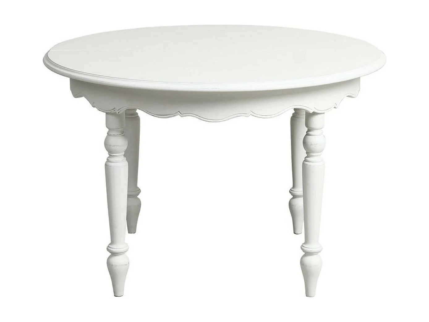 Table ronde extensible 4 pieds MDF Blanc - Harmonie Interior's