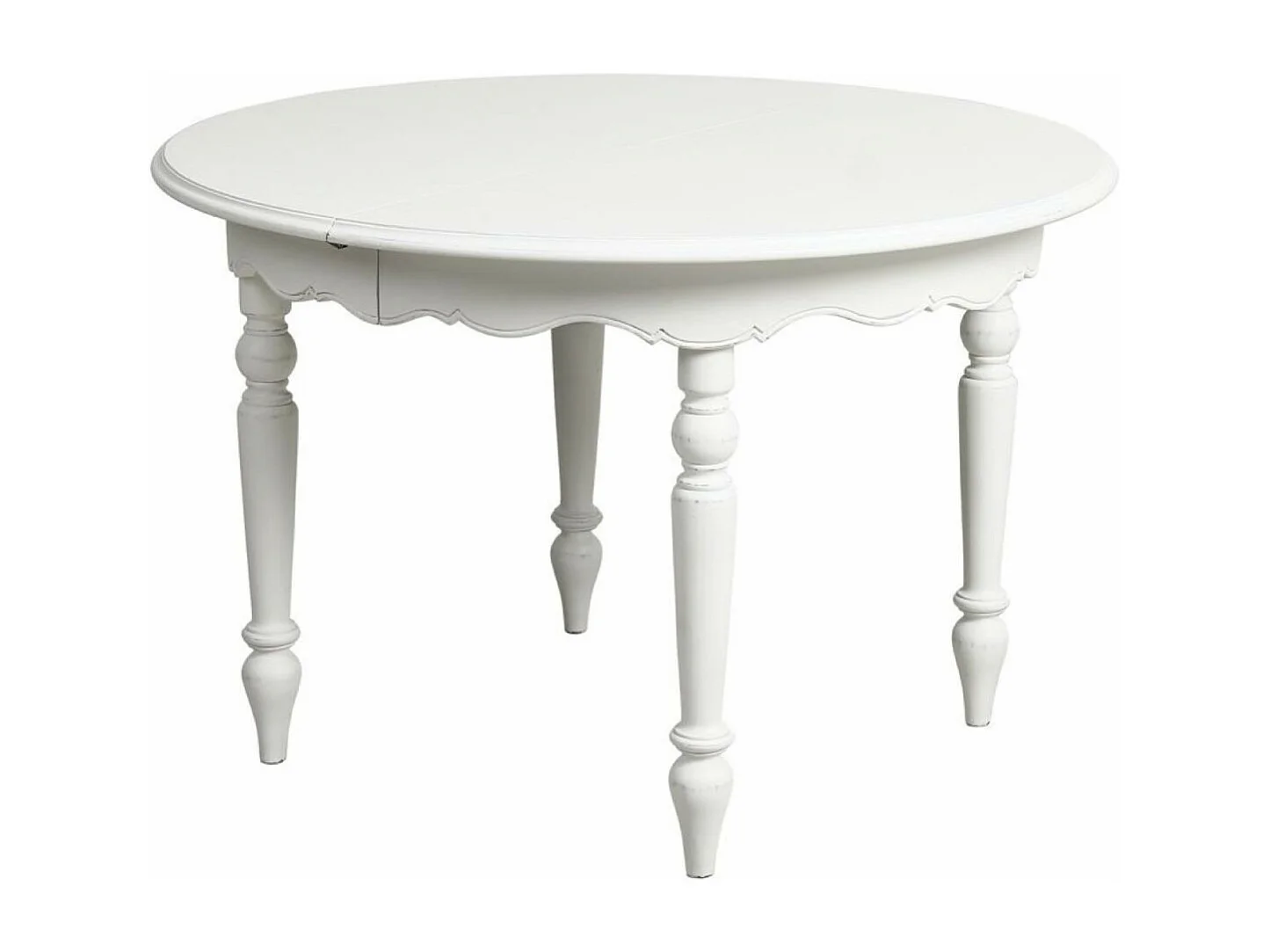 Table ronde extensible 4 pieds MDF Blanc - Harmonie Interior's