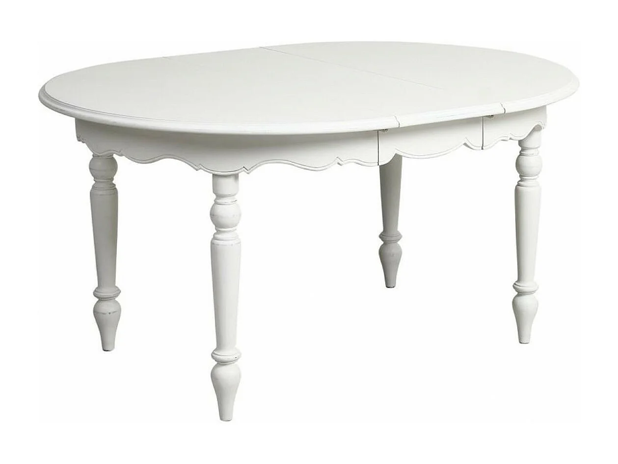 Table ronde extensible 4 pieds MDF Blanc - Harmonie Interior's