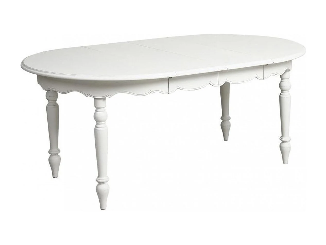 Table ronde extensible 4 pieds MDF Blanc - Harmonie Interior's