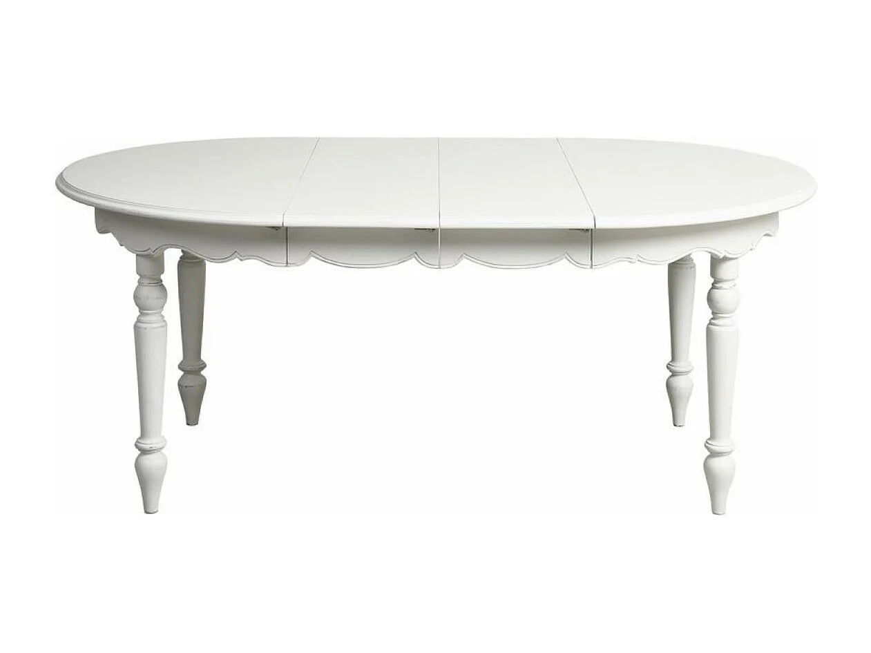 Table ronde extensible 4 pieds MDF Blanc - Harmonie Interior's