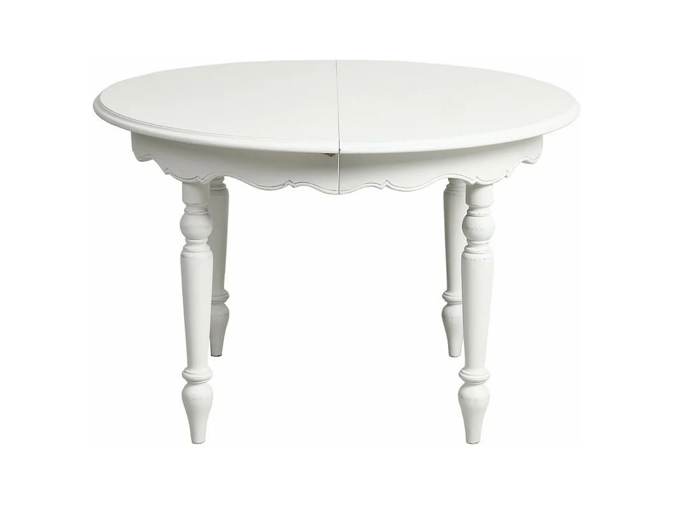 Table ronde extensible 4 pieds MDF Blanc - Harmonie Interior's