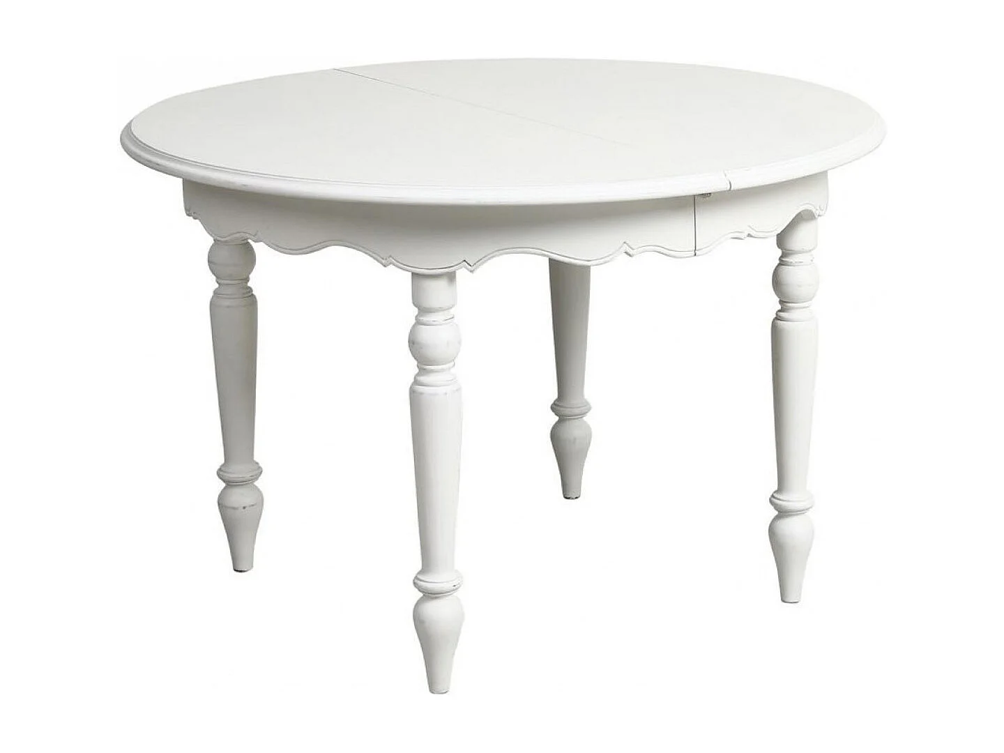 Table ronde extensible 4 pieds MDF Blanc - Harmonie Interior's