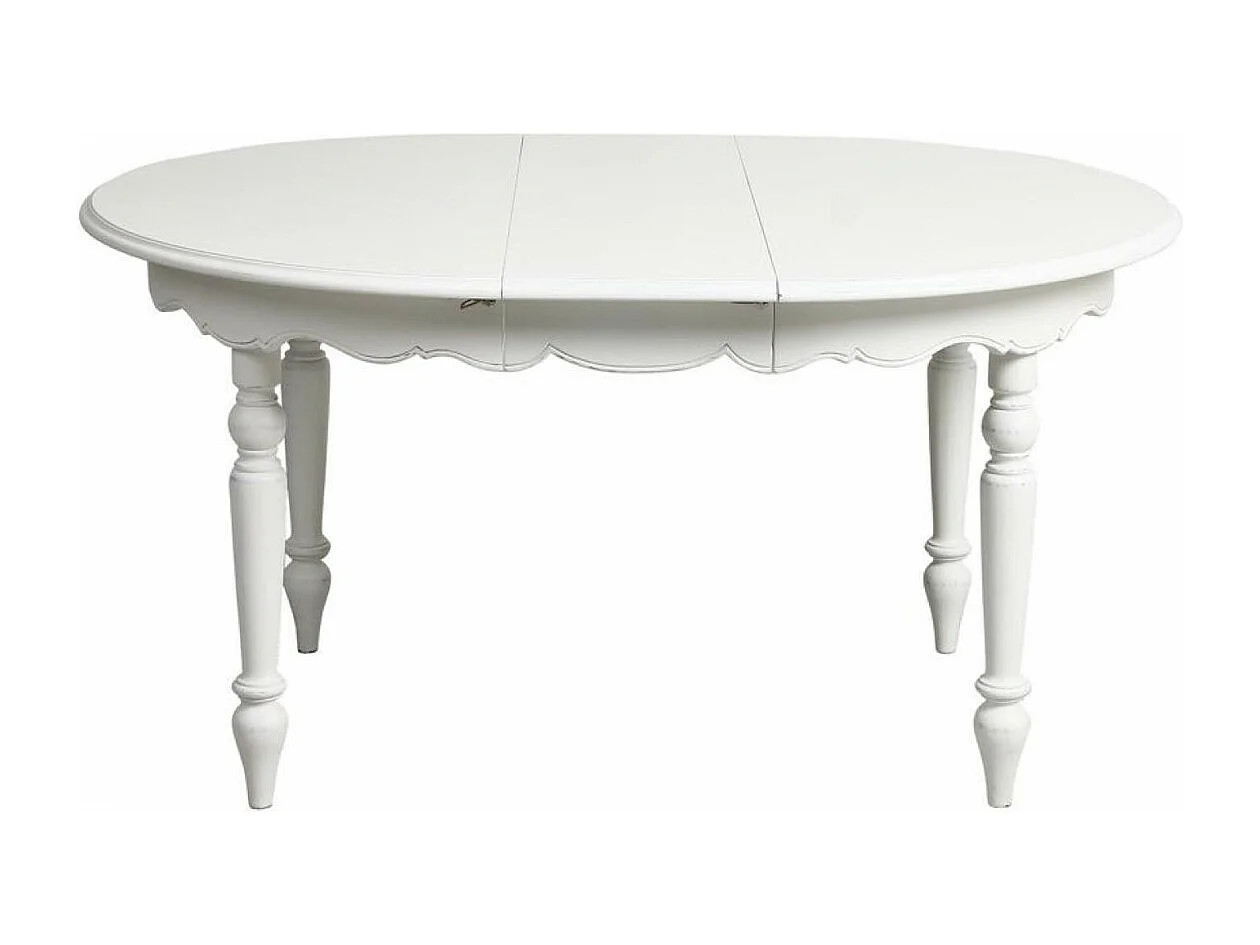 Table ronde extensible 4 pieds MDF Blanc - Harmonie Interior's