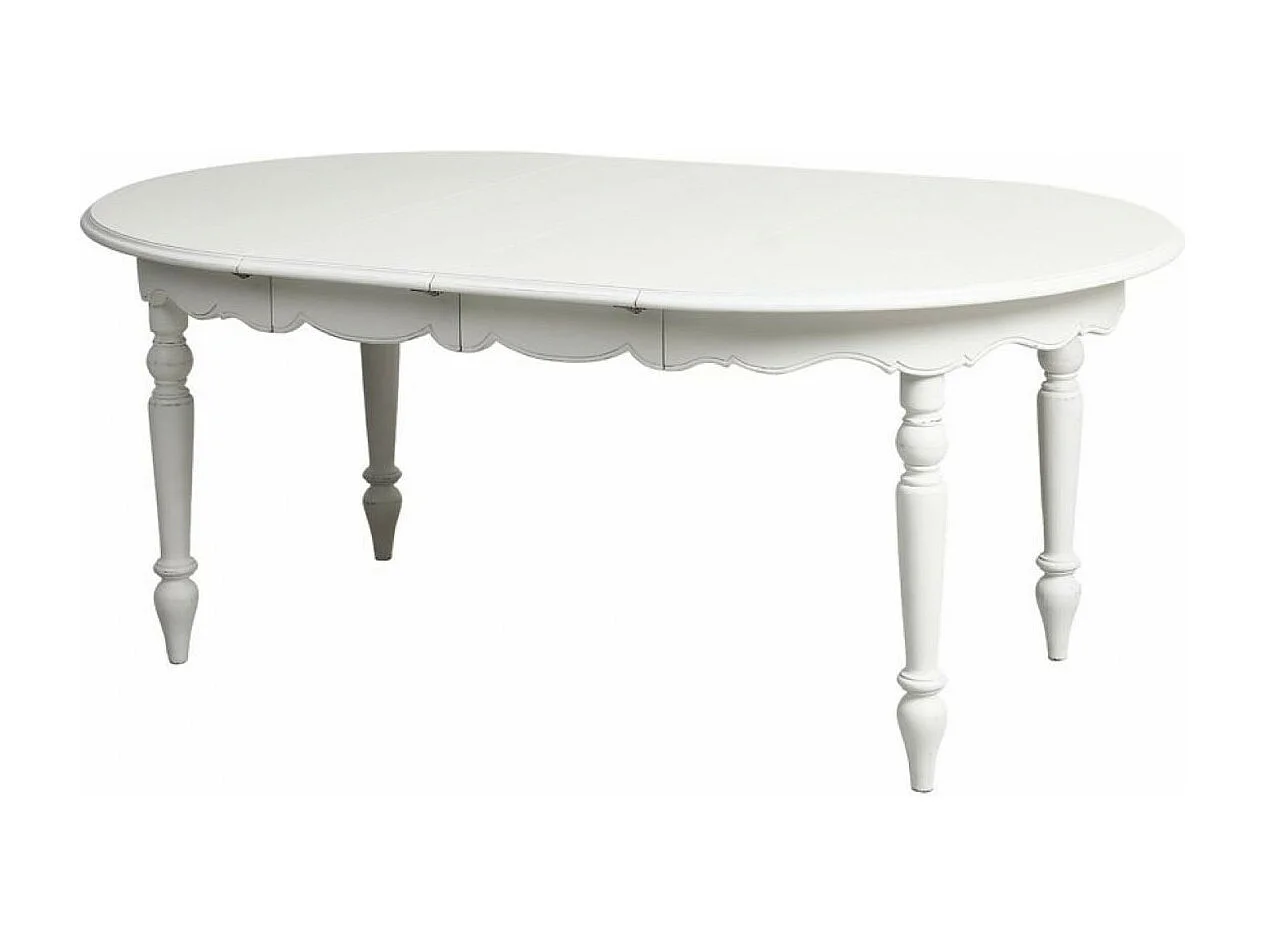 Table ronde extensible 4 pieds MDF Blanc - Harmonie Interior's