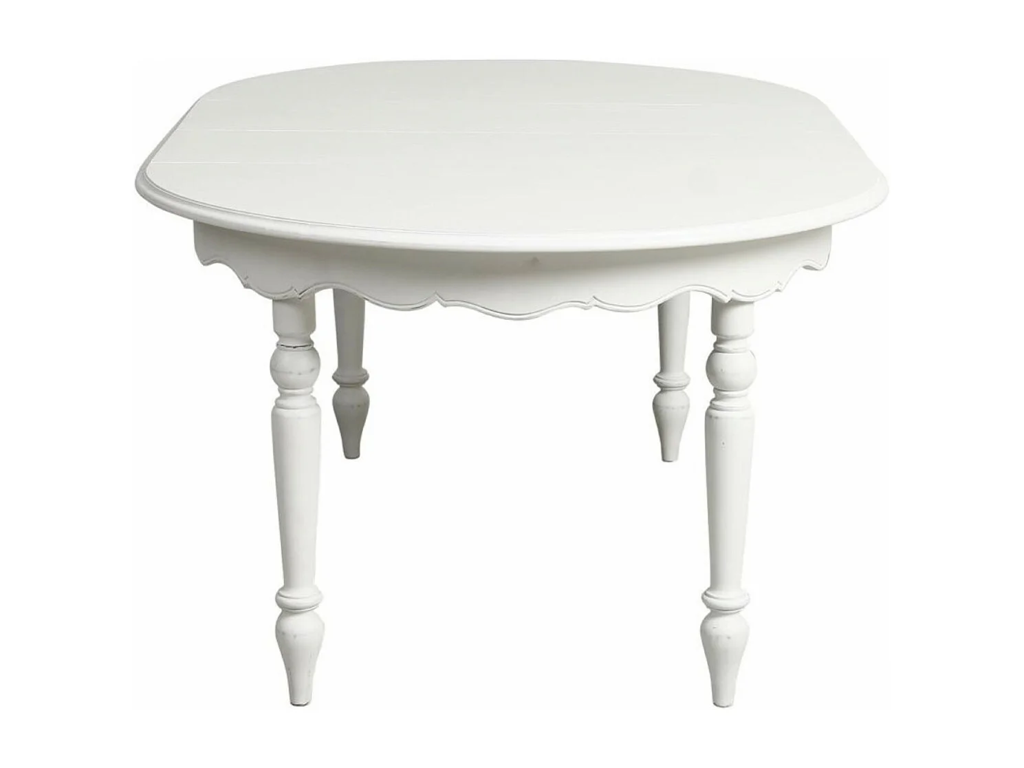 Table ronde extensible 4 pieds MDF Blanc - Harmonie Interior's
