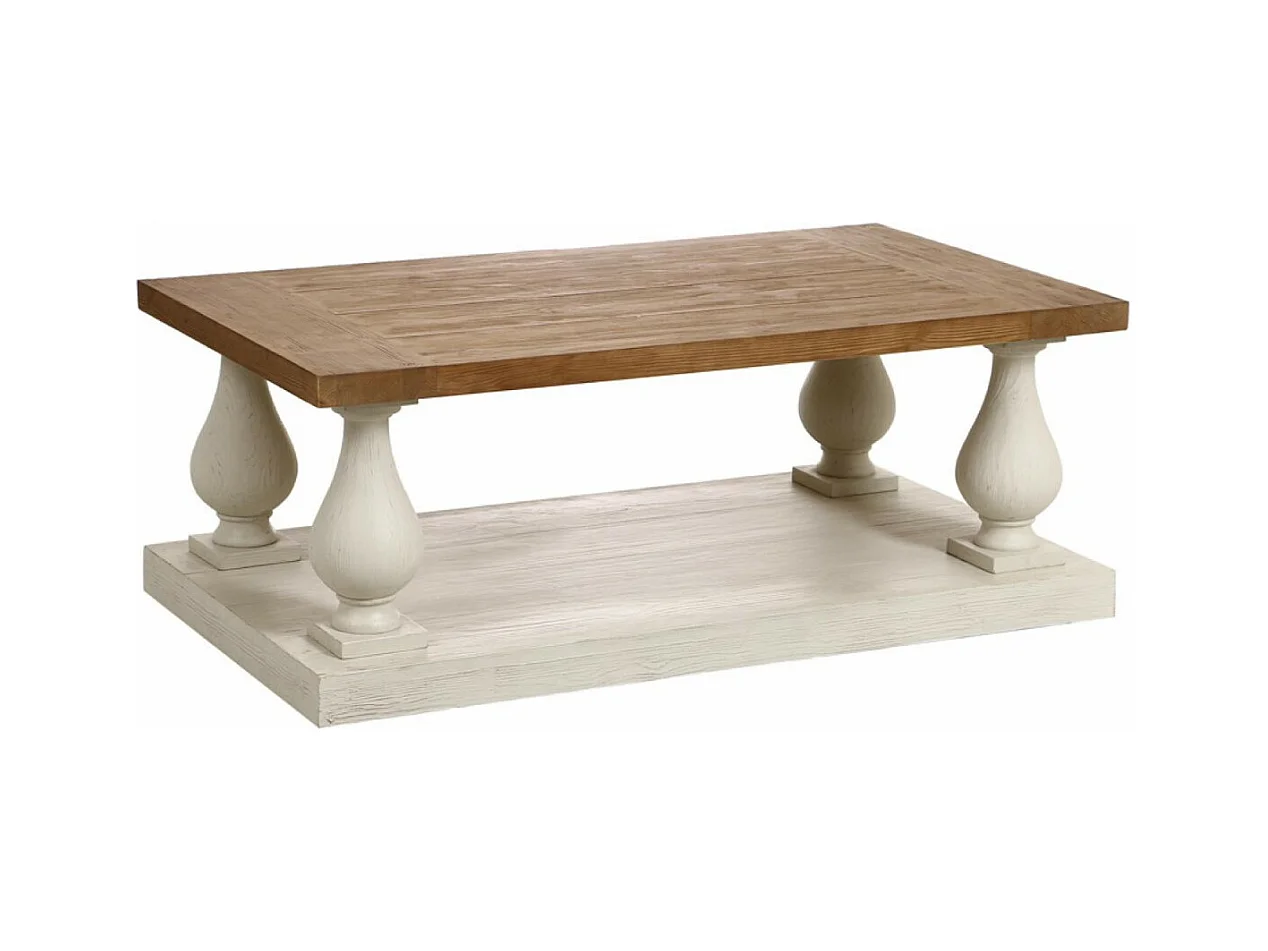 Table basse rectangulaire Bois Blanc - Héritage Interior's