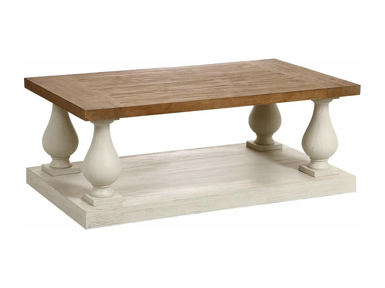Table basse rectangulaire Bois Blanc - Héritage Interior's