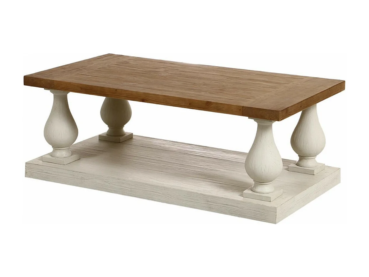 Table basse rectangulaire Bois Blanc - Héritage Interior's