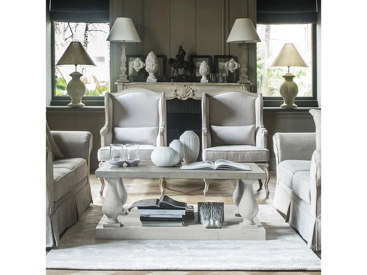 Table basse rectangulaire Bois Blanc - Héritage Interior's