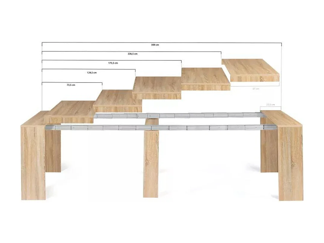 Table console extensible en bois - 3 m BELLI