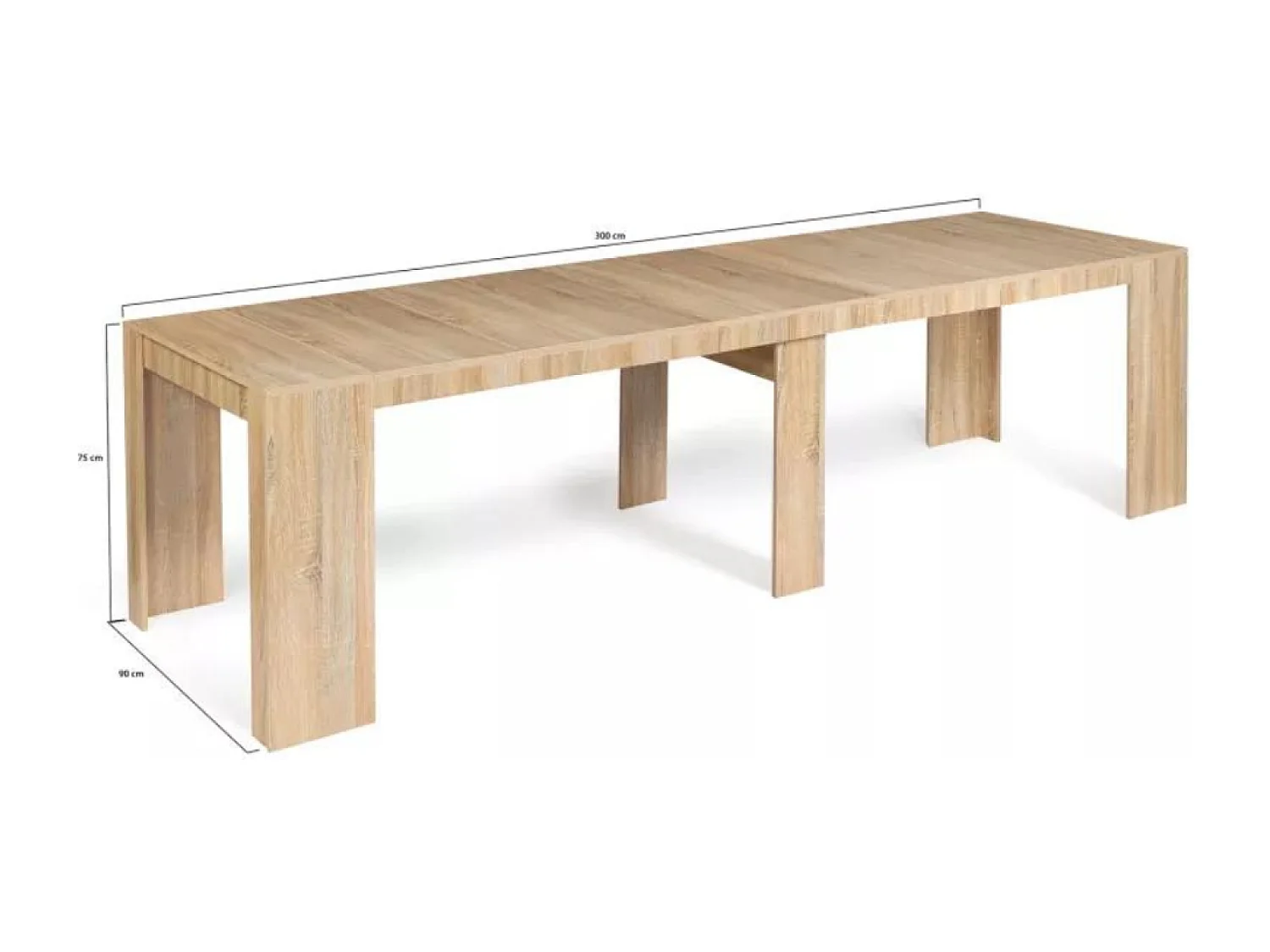 Table console extensible en bois - 3 m BELLI