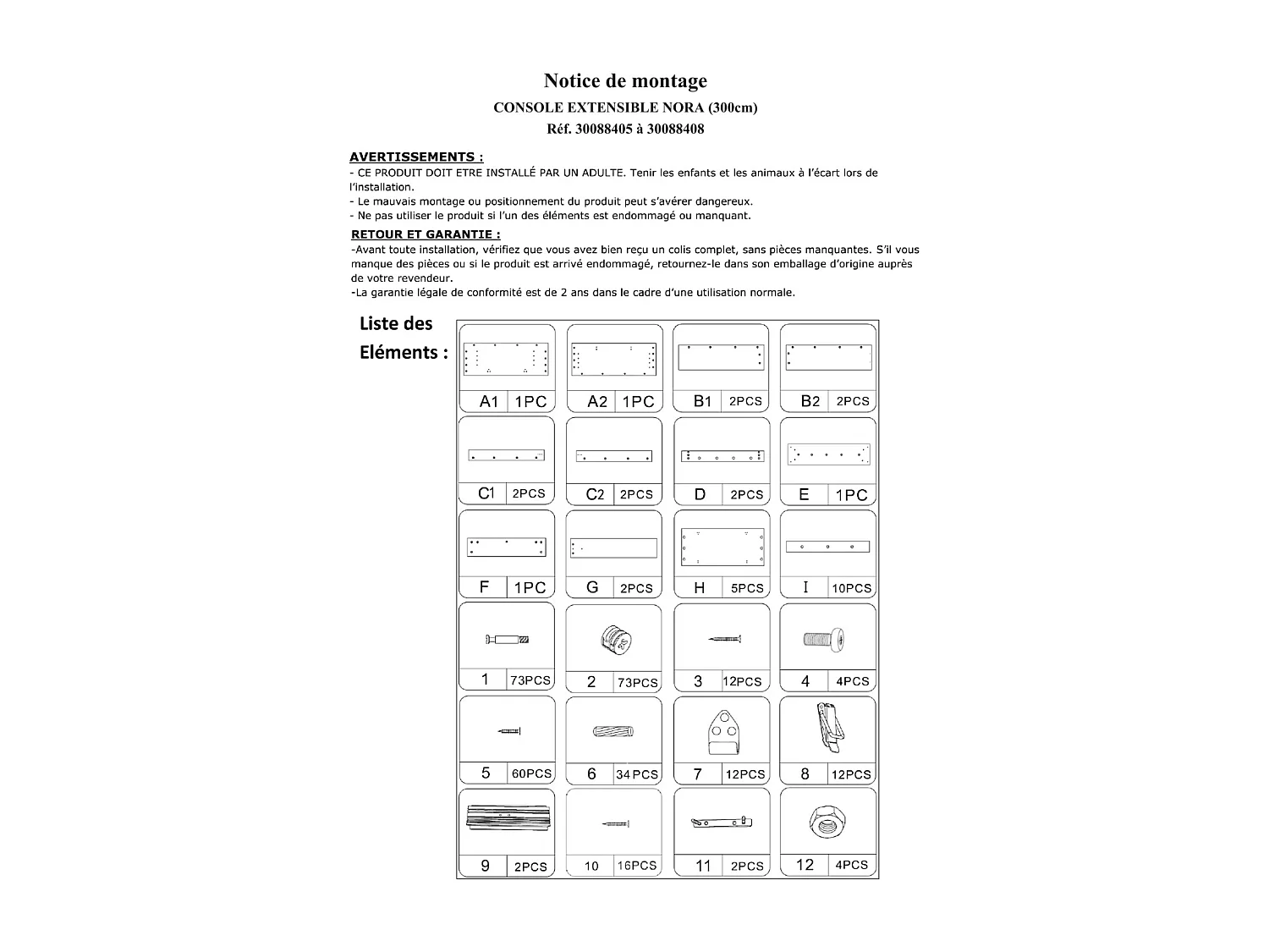 Table console extensible en bois - 3 m BELLI