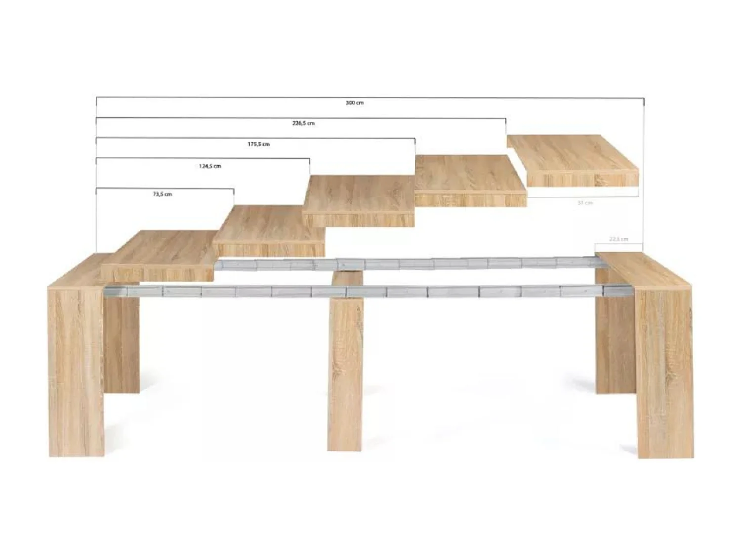 BELLI - Tavolo console estensibile in legno - 3 m