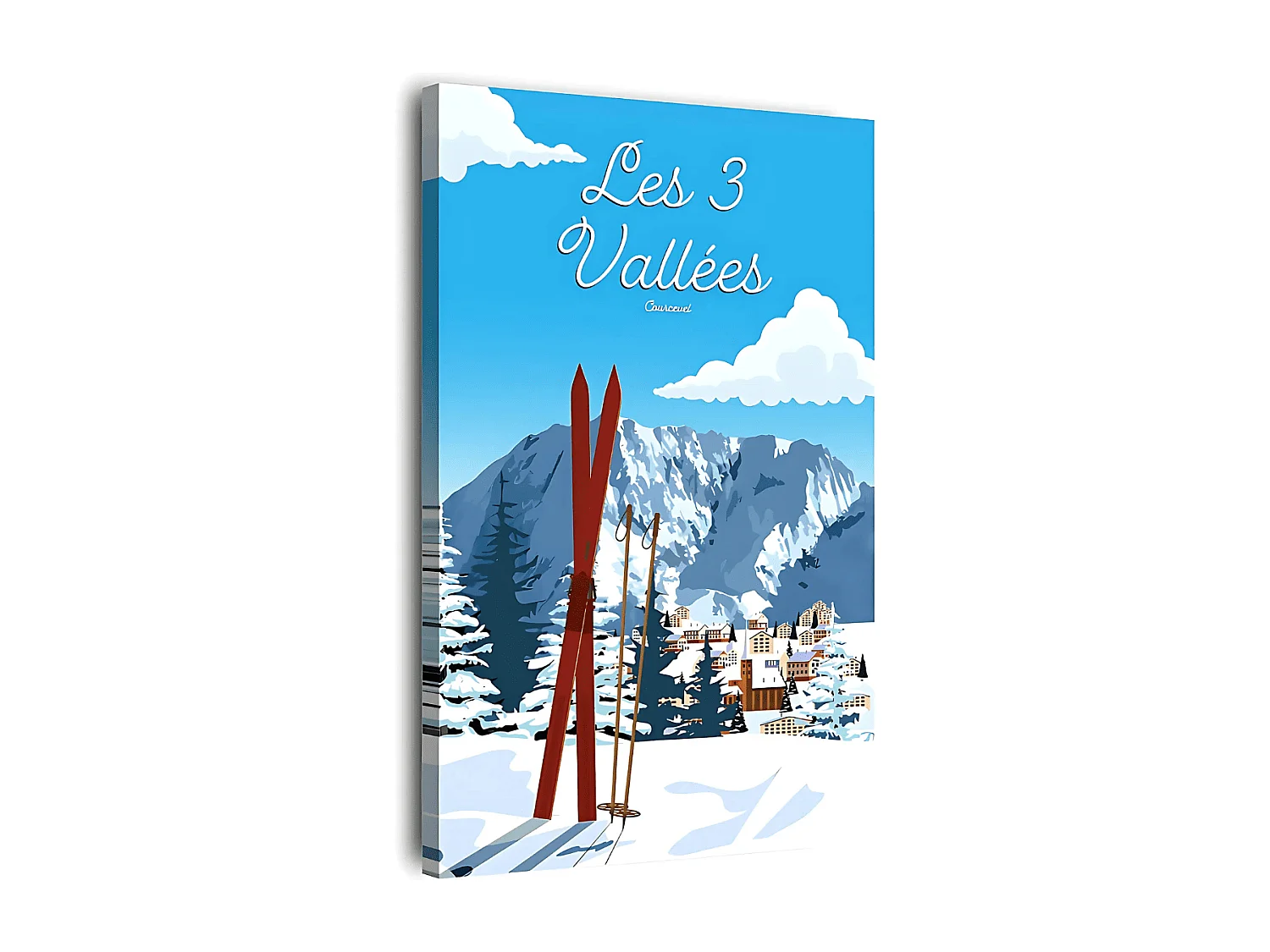 Tableau sur toile illustration Courchevel 30x45 cm